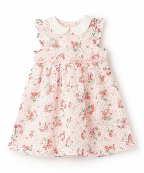 sense of wonder / センス オブ ワンダー ミニ丈・ひざ丈ワンピース | 野イチゴレースワンピース【日本製】（ピンク）