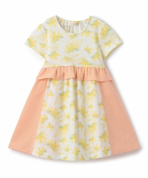 sense of wonder / センス オブ ワンダー ミニ丈・ひざ丈ワンピース | ミモザ切替ワンピース（レモン イエロー）