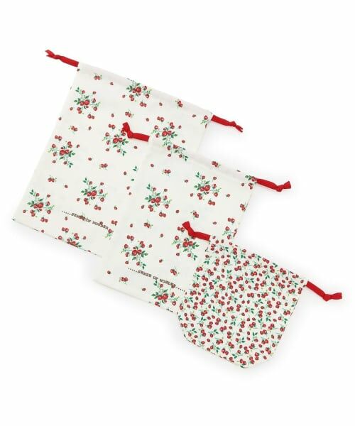 sense of wonder / センス オブ ワンダー ポーチ | 野イチゴ巾着セット(3枚組)（ECRU(キナリ)）