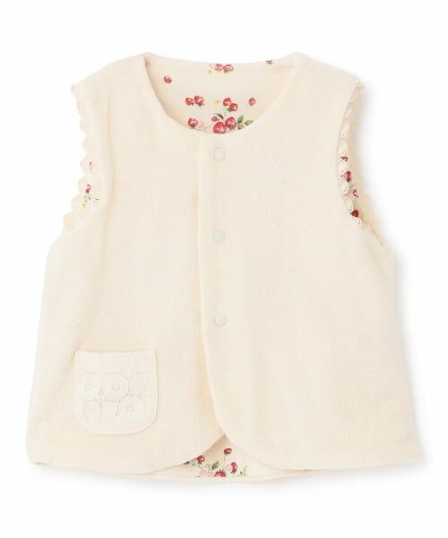sense of wonder / センス オブ ワンダー ベビー・キッズウエア | 野イチゴリバーシブルベスト【オーガニック】【日本製】（ECRU(キナリ)）