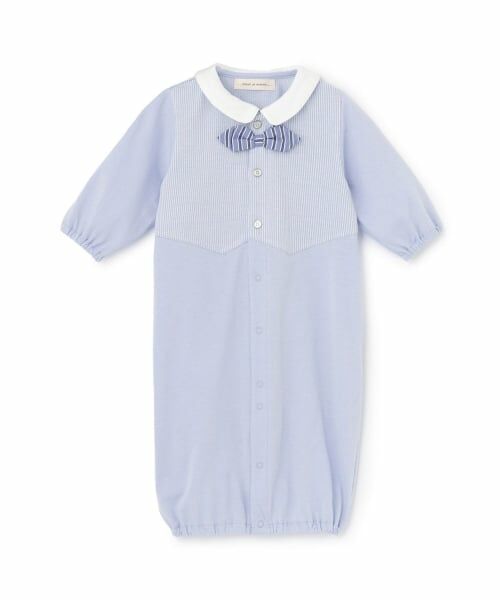 sense of wonder / センス オブ ワンダー ロンパース | ストライプベスト2WAYオール【オーガニック】【日本製】（ブルー）