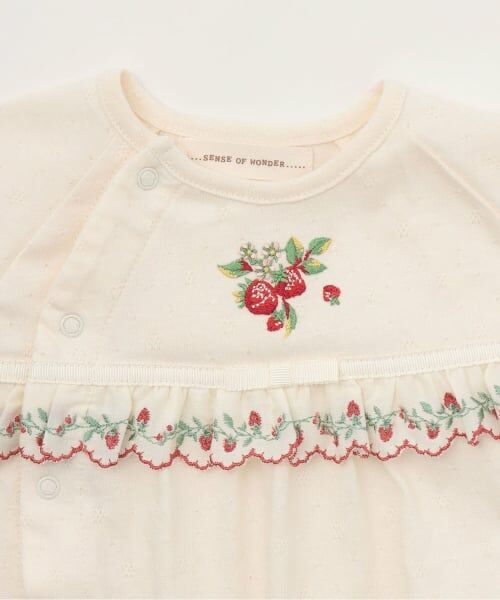 sense of wonder / センス オブ ワンダー ロンパース | 野イチゴ刺しゅう2WAYオール【オーガニック】【日本製】 | 詳細3