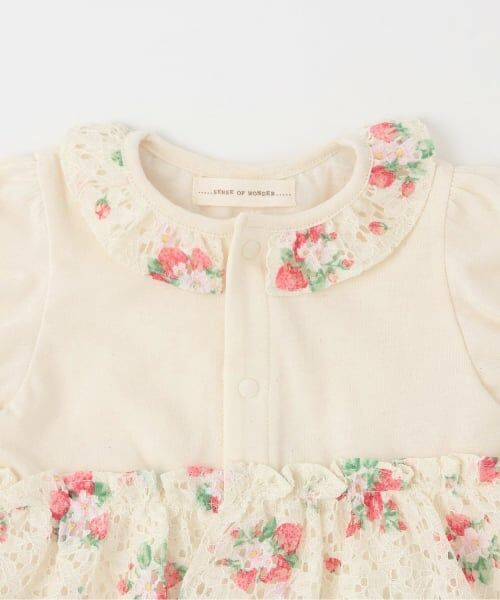 sense of wonder / センス オブ ワンダー ロンパース | 野イチゴレースショートオール【オーガニック】【日本製】 | 詳細2