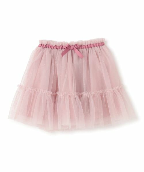 sense of wonder / センス オブ ワンダー ミニ・ひざ丈スカート | ドットチュールスカート（ピンク）