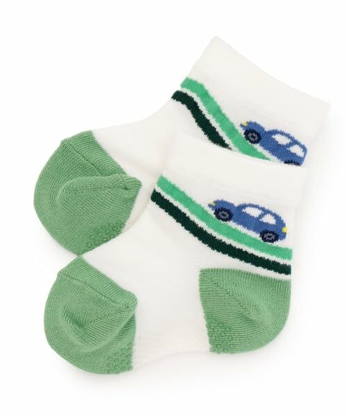 sense of wonder / センス オブ ワンダー ソックス | 車ラインクルーソックス（グリーン）