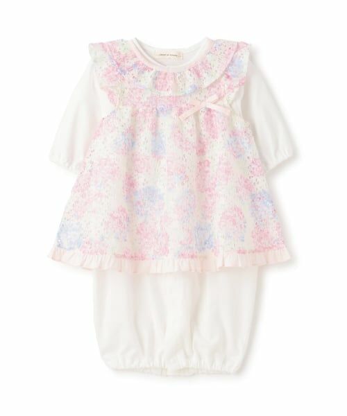 sense of wonder / センス オブ ワンダー ベビー・キッズウエア | アジサイレースエプロンつき2WAYオール【オーガニック】（ピンク）