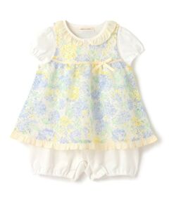 sense of wonder / センス オブ ワンダー ベビー・キッズウエア | アジサイレースエプロンつきショートオール【オーガニック】【日本製】
