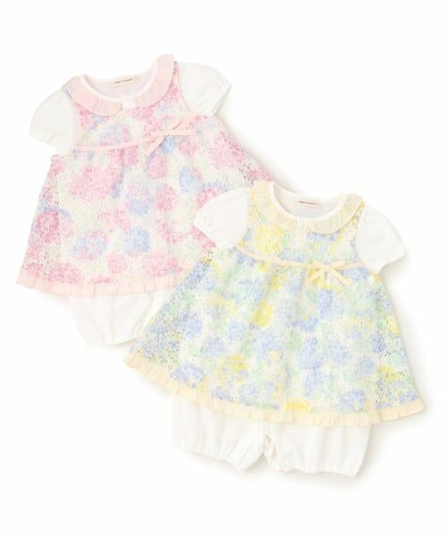 sense of wonder / センス オブ ワンダー ベビー・キッズウエア | アジサイレースエプロンつきショートオール【オーガニック】【日本製】 | 詳細12