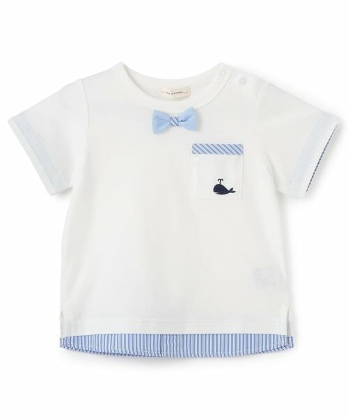 sense of wonder / センス オブ ワンダー Tシャツ | 接触冷感シャツレイヤード風半袖Ｔシャツ（オフ ホワイト）