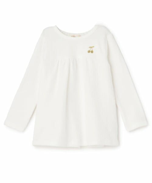 sense of wonder / センス オブ ワンダー Tシャツ | チェリードット長袖Tシャツ（オフ ホワイト）