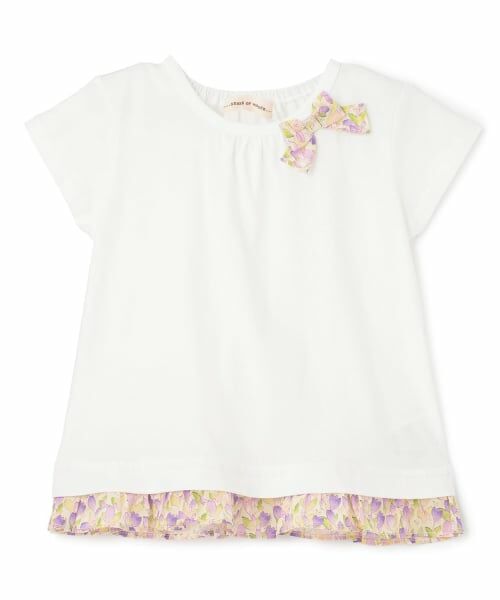 sense of wonder / センス オブ ワンダー Tシャツ | 小花柄リボンTシャツ（オフ ホワイト）