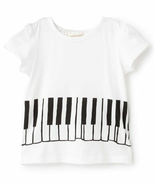 sense of wonder / センス オブ ワンダー Tシャツ | ピアノ半袖Tシャツ（オフ ホワイト）