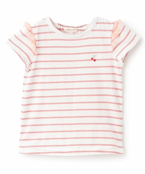 sense of wonder / センス オブ ワンダー Tシャツ | チェリー刺しゅう半袖Tシャツ（ピンク）