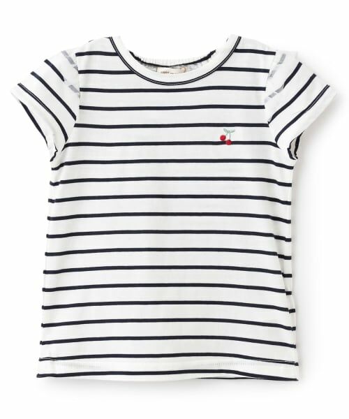 sense of wonder / センス オブ ワンダー Tシャツ | チェリー刺しゅう半袖Tシャツ（紺）