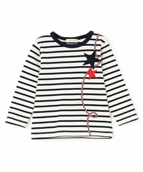 sense of wonder / センス オブ ワンダー Tシャツ | ボーダースター長袖Ｔシャツ（紺）