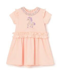 sense of wonder / センス オブ ワンダー ミニ丈・ひざ丈ワンピース | ユニコーンリバティアップリケワンピース