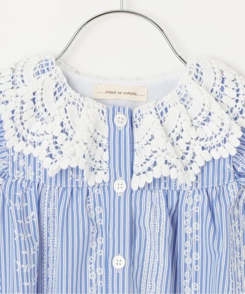 sense of wonder / センス オブ ワンダー ミニ丈・ひざ丈ワンピース | レースプリントストライプワンピース | 詳細2