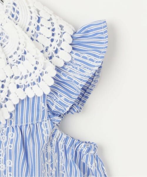 sense of wonder / センス オブ ワンダー ミニ丈・ひざ丈ワンピース | レースプリントストライプワンピース | 詳細3