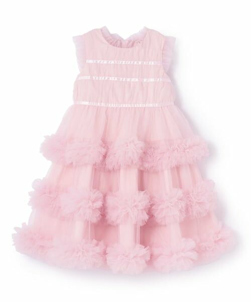 sense of wonder / センス オブ ワンダー ミニ丈・ひざ丈ワンピース | チュールフリルドレス(ピンク)