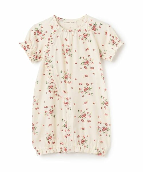 sense of wonder / センス オブ ワンダー ロンパース | オーガニック野イチゴ半袖2WAYオール（ECRU(キナリ)）