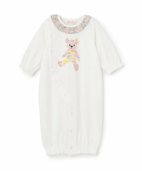 sense of wonder / センス オブ ワンダー ロンパース | リバティウサクマアップリケ2WAYオール（ECRU(キナリ)）