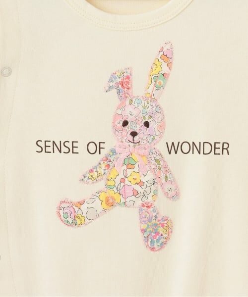 sense of wonder / センス オブ ワンダー ロンパース | リバティウサクマアップリケ半袖ショートオール | 詳細4