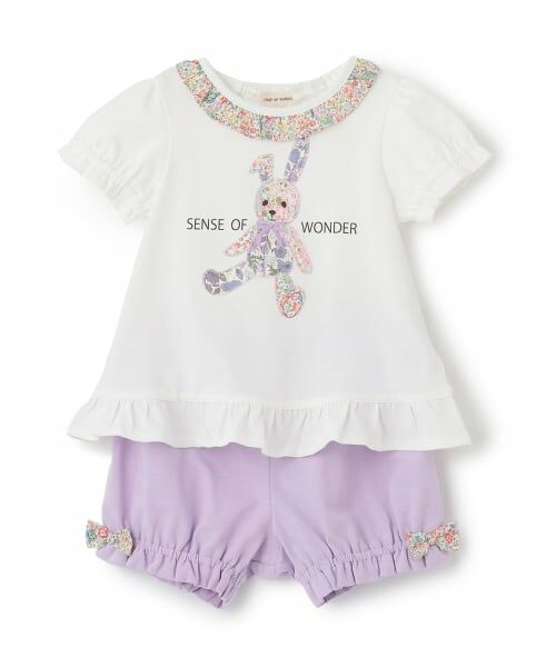 sense of wonder / センス オブ ワンダー ベビー・キッズウエア | リバティウサクマアップリケベビースーツ（ECRU(キナリ)）