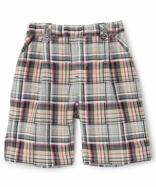 sense of wonder / センス オブ ワンダー ショート・ハーフ・半端丈パンツ | チェックタックハーフパンツ（ベージュ）
