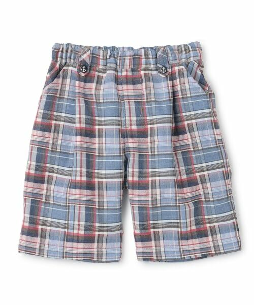 sense of wonder / センス オブ ワンダー ショート・ハーフ・半端丈パンツ | チェックタックハーフパンツ（ブルー）