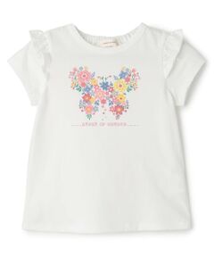 sense of wonder / センス オブ ワンダー Tシャツ | フラワーちょうちょプリント半袖Ｔシャツ