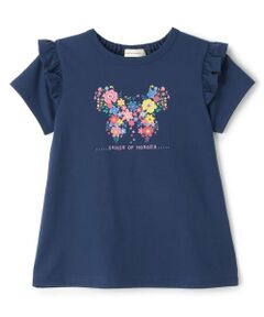 sense of wonder / センス オブ ワンダー Tシャツ | フラワーちょうちょプリント半袖Ｔシャツ
