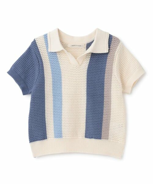 sense of wonder / センス オブ ワンダー ポロシャツ | 透かし編みニットポロシャツ（ECRU(キナリ)）