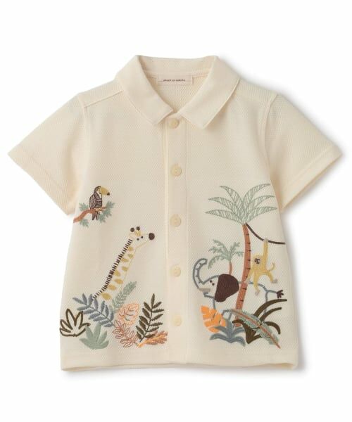 sense of wonder / センス オブ ワンダー シャツ・ブラウス | アニマル刺しゅうカットシャツ（ECRU(キナリ)）