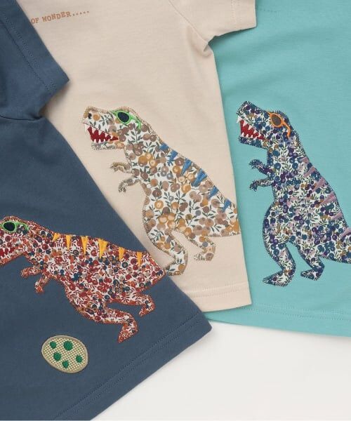 sense of wonder / センス オブ ワンダー Tシャツ | 接触冷感リバティ恐竜アップリケ半袖Ｔシャツ | 詳細4