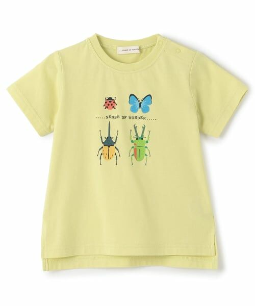 sense of wonder / センス オブ ワンダー Tシャツ | 接触冷感昆虫プリント半袖Ｔシャツ（ライト グリーン）