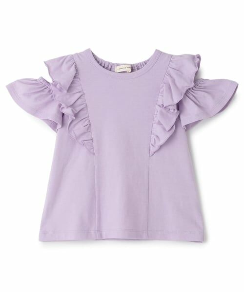 sense of wonder / センス オブ ワンダー Tシャツ | オフショルフリルＴシャツ（ラベンダー）