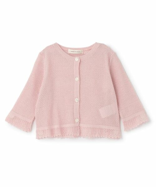 sense of wonder / センス オブ ワンダー カーディガン・ボレロ | ニット透かし編みカーディガン（ピンク）