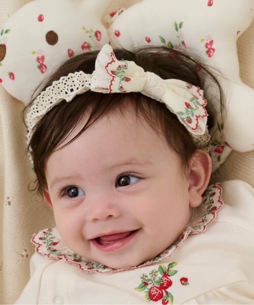 sense of wonder / センス オブ ワンダー カチューシャ・カチューム・その他 | 【オーガニック】野イチゴリボンヘアバンド（ECRU(キナリ)）