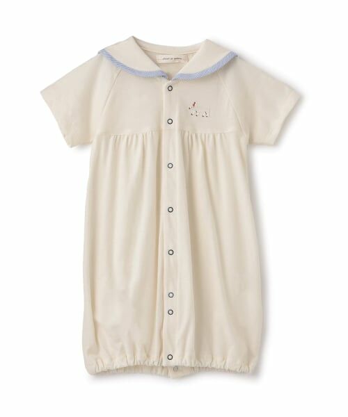 sense of wonder / センス オブ ワンダー ロンパース | オーガニックセーラー半袖2WAYオール【日本製】（ECRU(キナリ)）