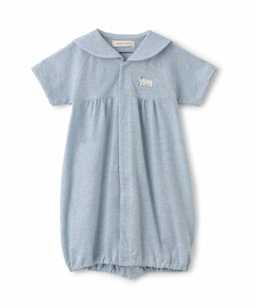 sense of wonder / センス オブ ワンダー ロンパース | オーガニックセーラー半袖2WAYオール【日本製】（ブルー）