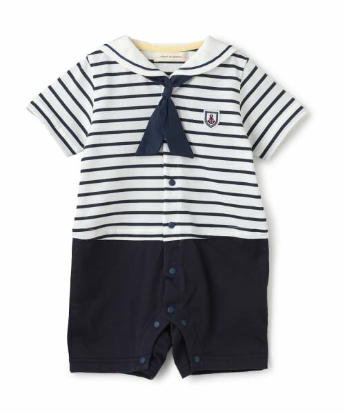 sense of wonder / センス オブ ワンダー ロンパース | セーラー半袖ショートオール（紺）