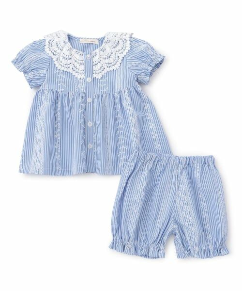 sense of wonder / センス オブ ワンダー ベビー・キッズウエア | レースプリントストライプベビースーツ | 詳細2