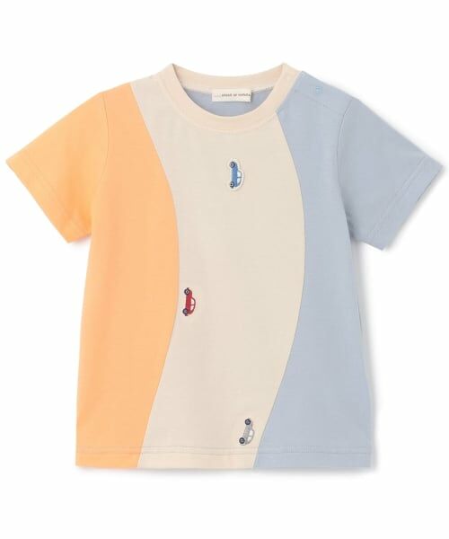 sense of wonder / センス オブ ワンダー Tシャツ | 接触冷感カーブ切り替え車刺しゅう半袖Ｔシャツ（ライト ブルー）