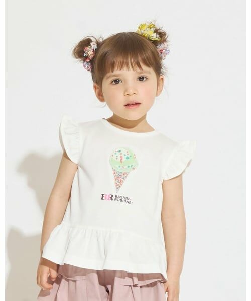 sense of wonder / センス オブ ワンダー Tシャツ | 【サーティワン アイスクリーム】リバティアップリケ袖なしTシャツ(オフ ホワイト)