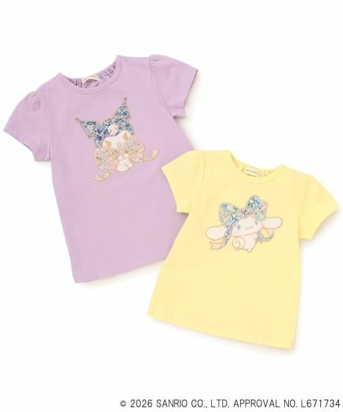 sense of wonder / センス オブ ワンダー Tシャツ | 【シナモロール/クロミ】リバティアップリケAラインTシャツ | 詳細2
