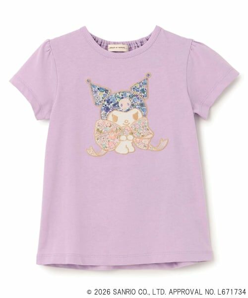 sense of wonder / センス オブ ワンダー Tシャツ | 【シナモロール/クロミ】リバティアップリケAラインTシャツ(ラベンダー)
