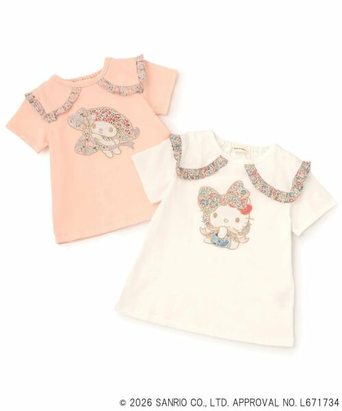 sense of wonder / センス オブ ワンダー Tシャツ | 【ハローキティ/マイメロディ】リバティアップリケフリルTシャツ | 詳細7