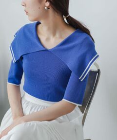 ビッグカラーセーター(5分袖)