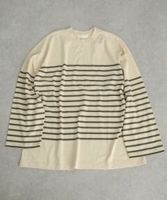 『ユニセックス』パネルボーダーエクストラルーズTシャツ