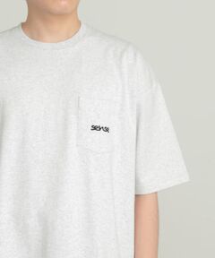 『ユニセックス』シシュウヘビーウエイトポケットTシャツ(5分袖)